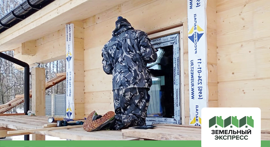 Работы по монтажу окон офиса продаж в поселке "Лесной Остров"